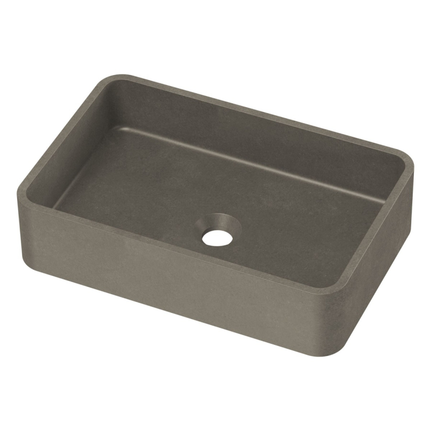 Zale Concrete Rectangle Basin Grey 500 x 350 x 120 NTH Dark Grey