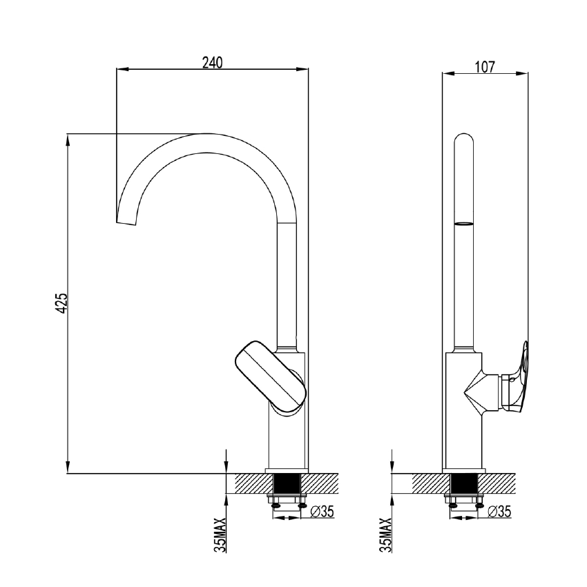 Kara Sink Mixer Chrome