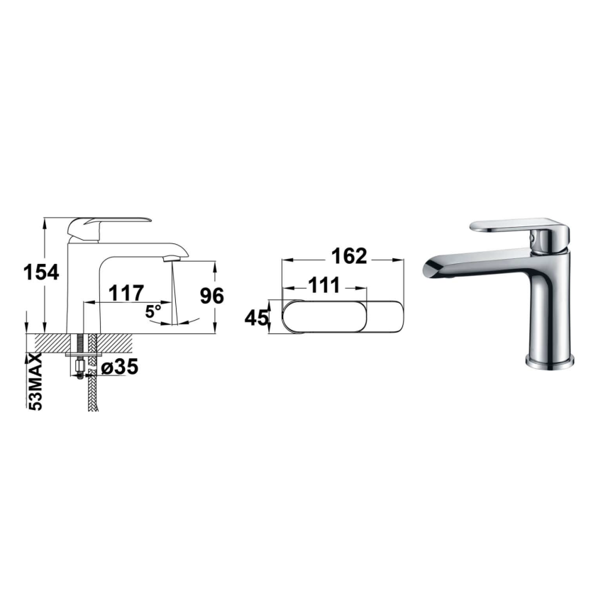 Kara Basin Mixer Chrome