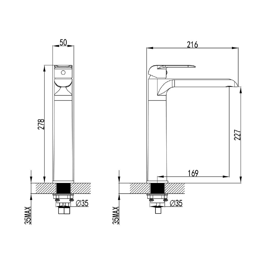 Kara High Rise Basin Mixer Brushed Nickel