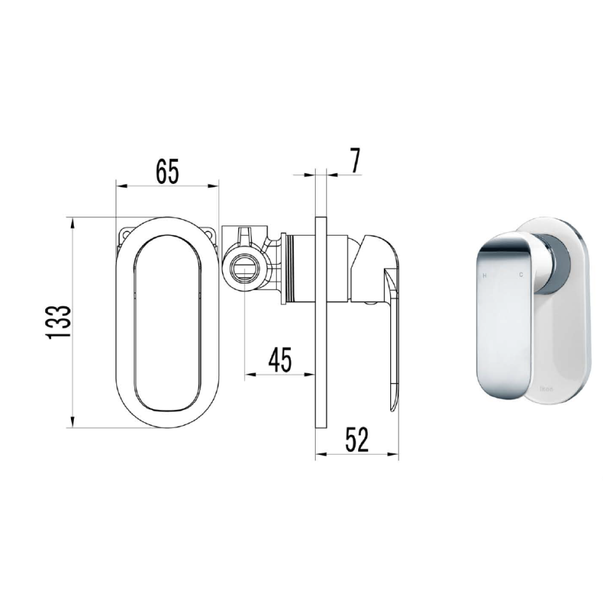 Kara Wall Mixer Chrome & White