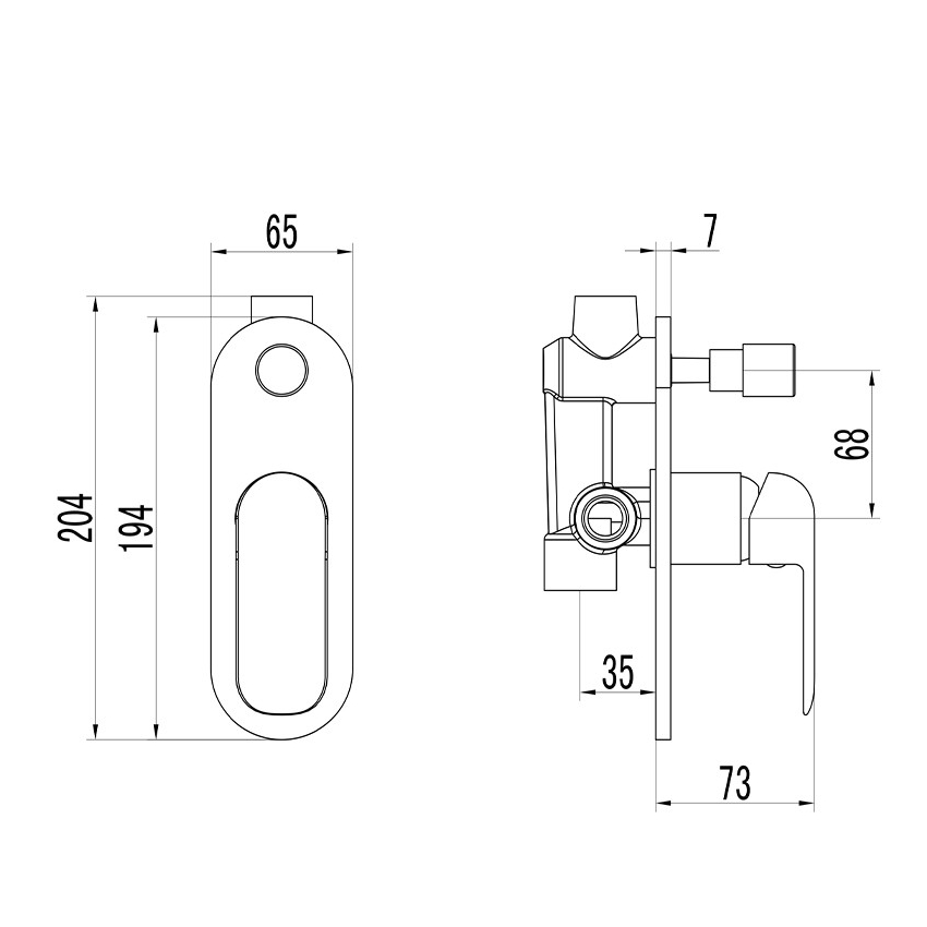 Kara Wall Mixer with Diverter Brushed Nickel