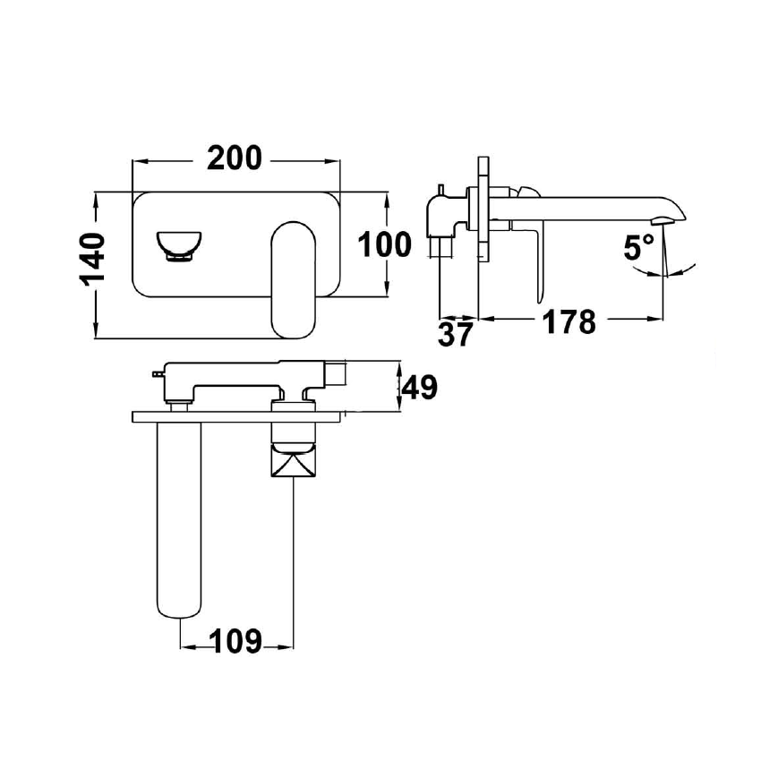 Kara Wall Basin Mixer Chrome & White
