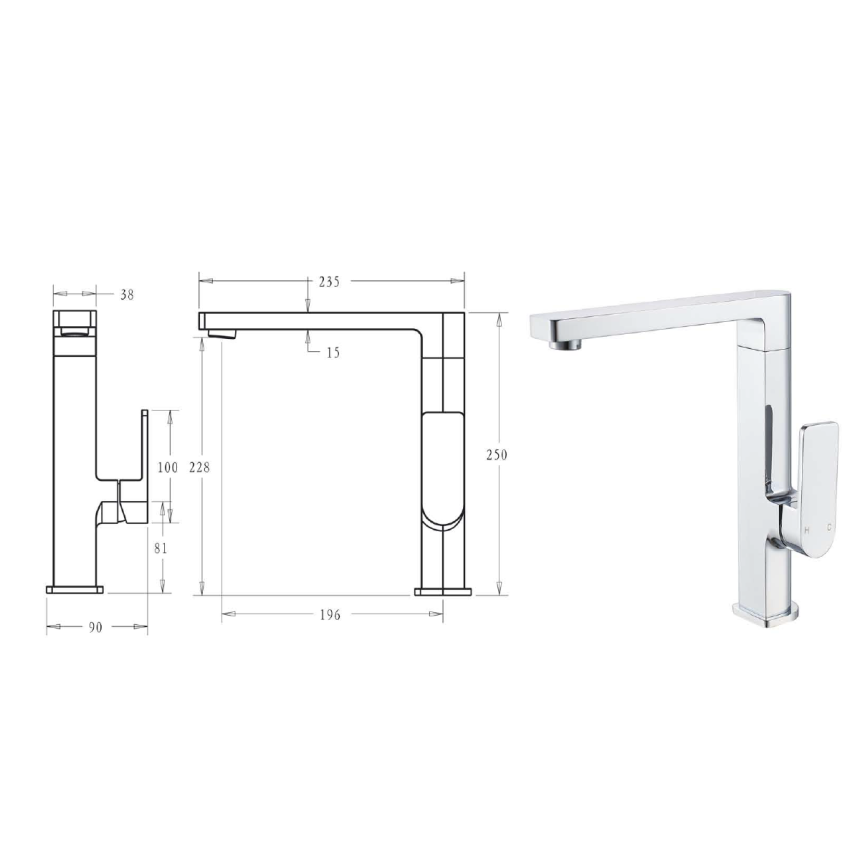 Flores Kitchen Mixer Chrome