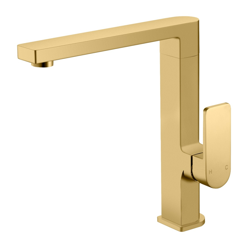 Flores Sink Mixer Brushed Gold