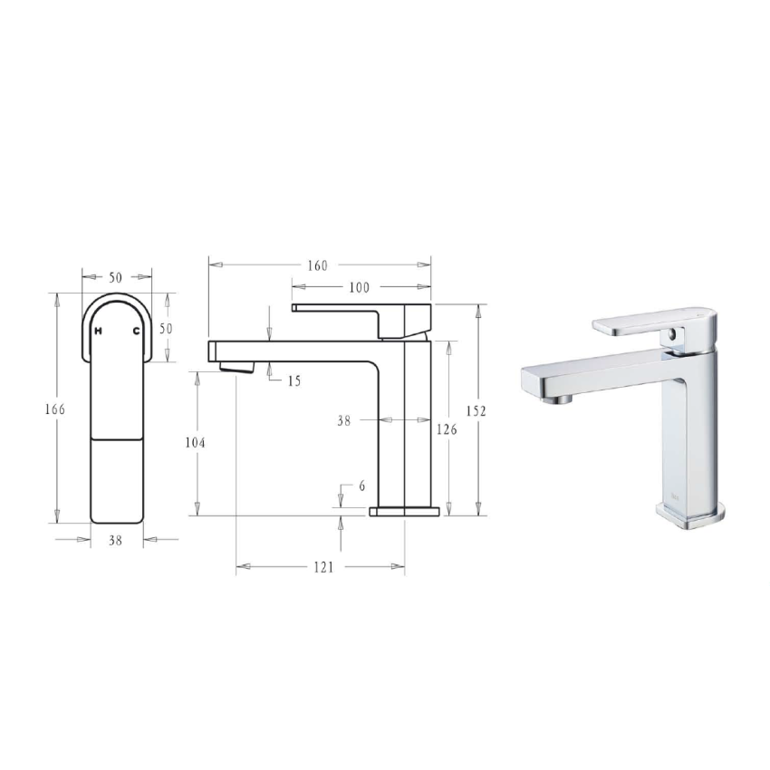Flores Basin Mixer Chrome