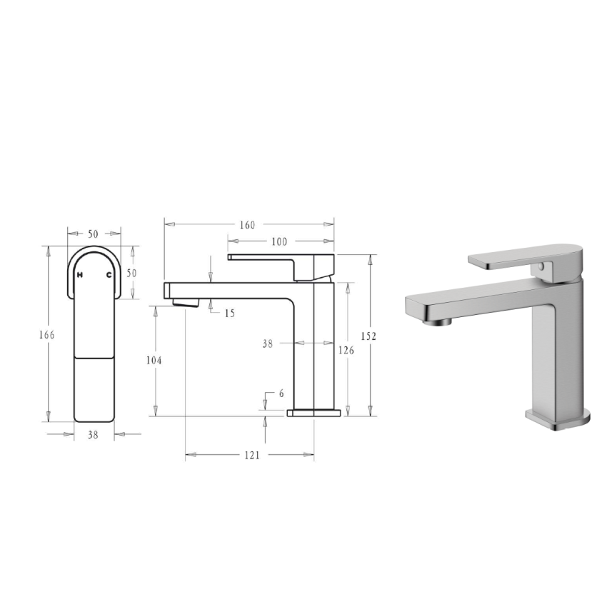 Flores Basin Mixer Brushed Nickel