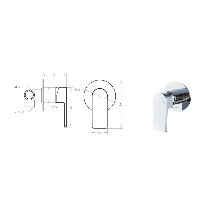 Flores Wall Mixer Chrome