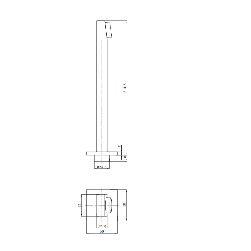 Flores Bath Spout Brushed Gold