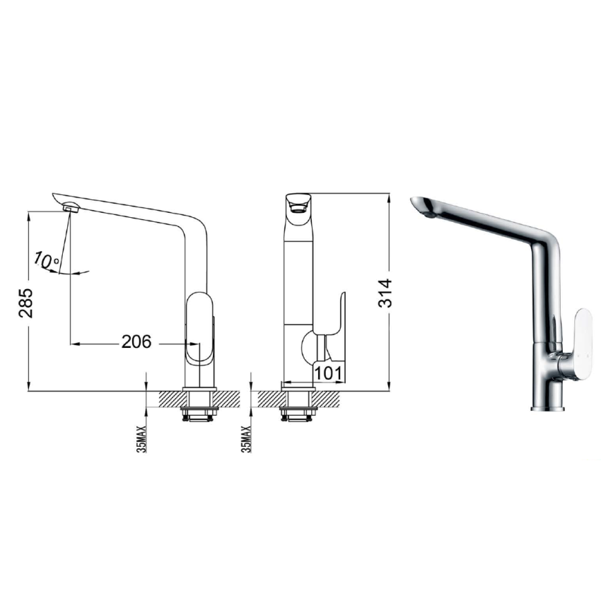 Banda Sink Mixer Chrome