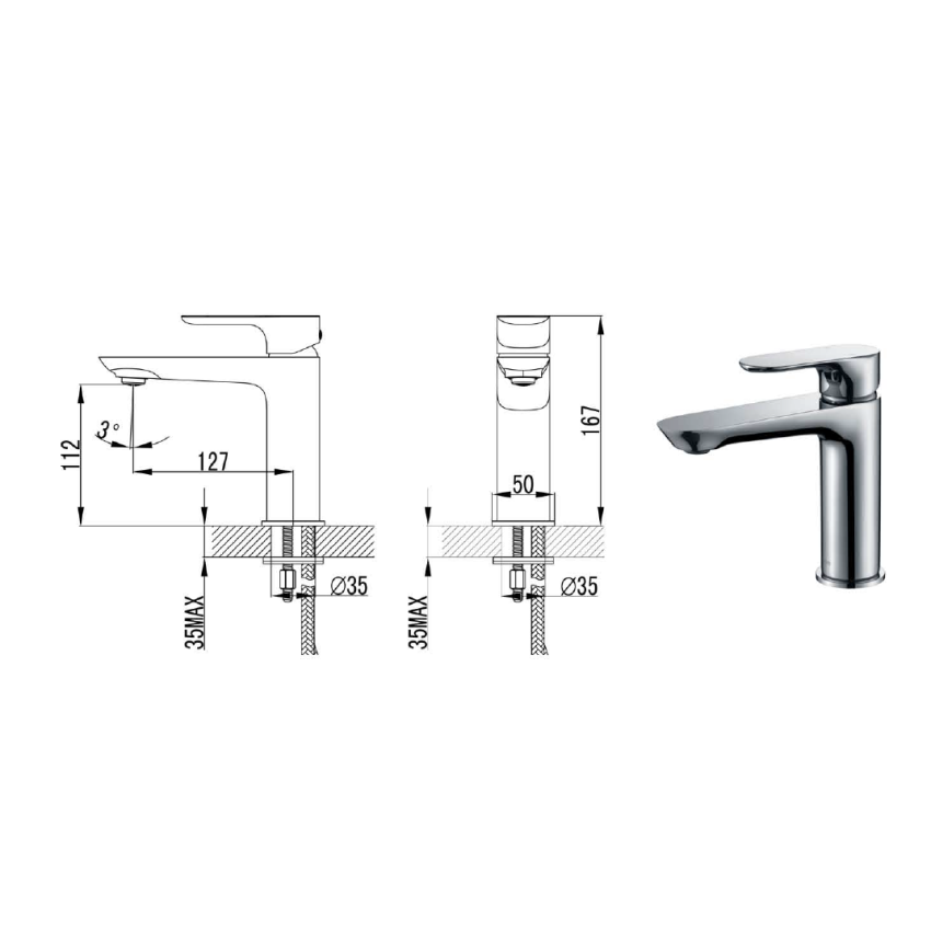 Banda Basin Mixer Chrome