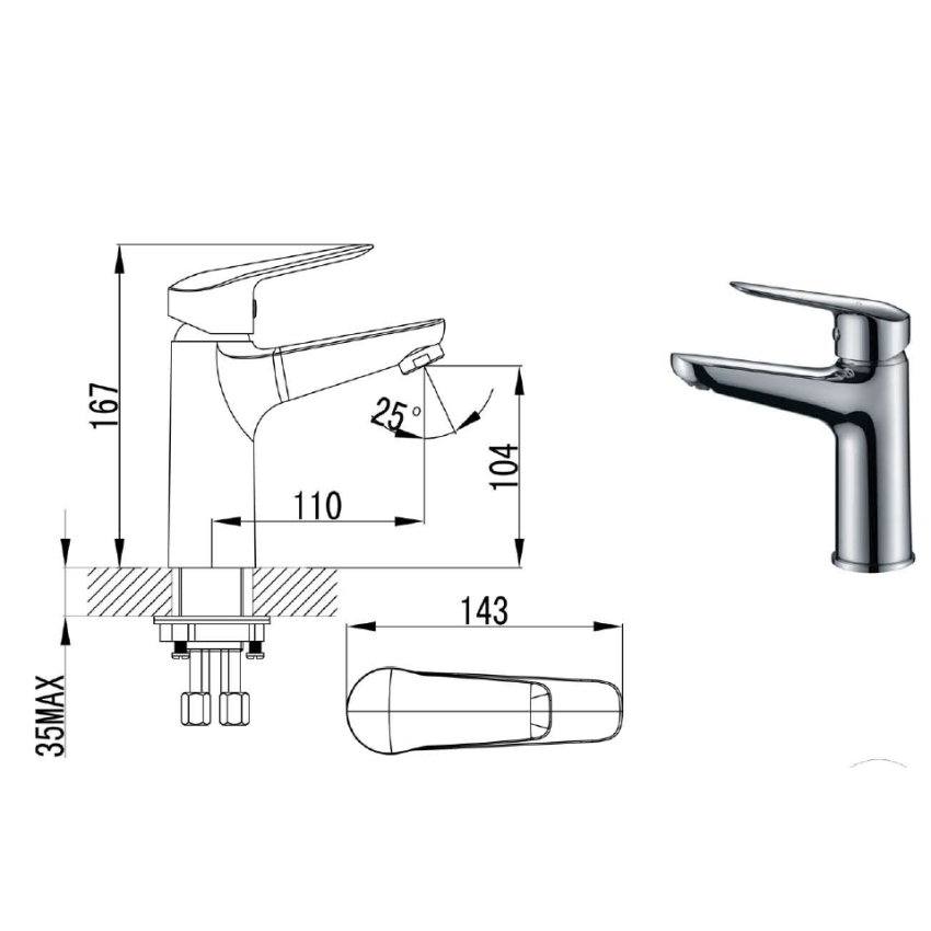 Sulu Basin Mixer Chrome