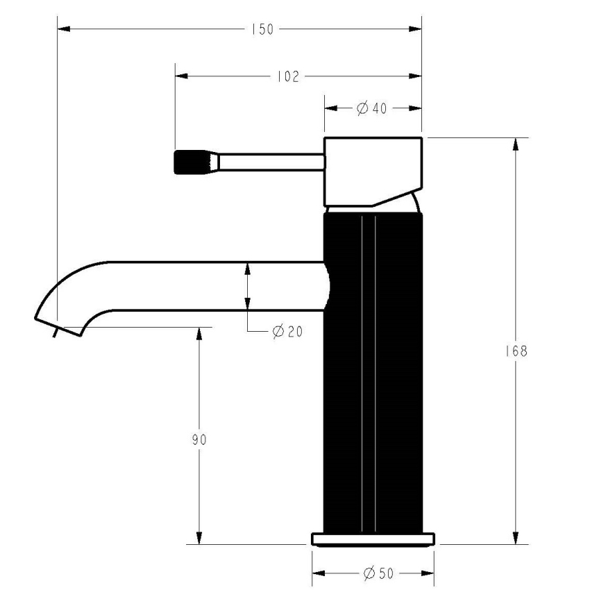 Linie Basin Mixer Gun Metal