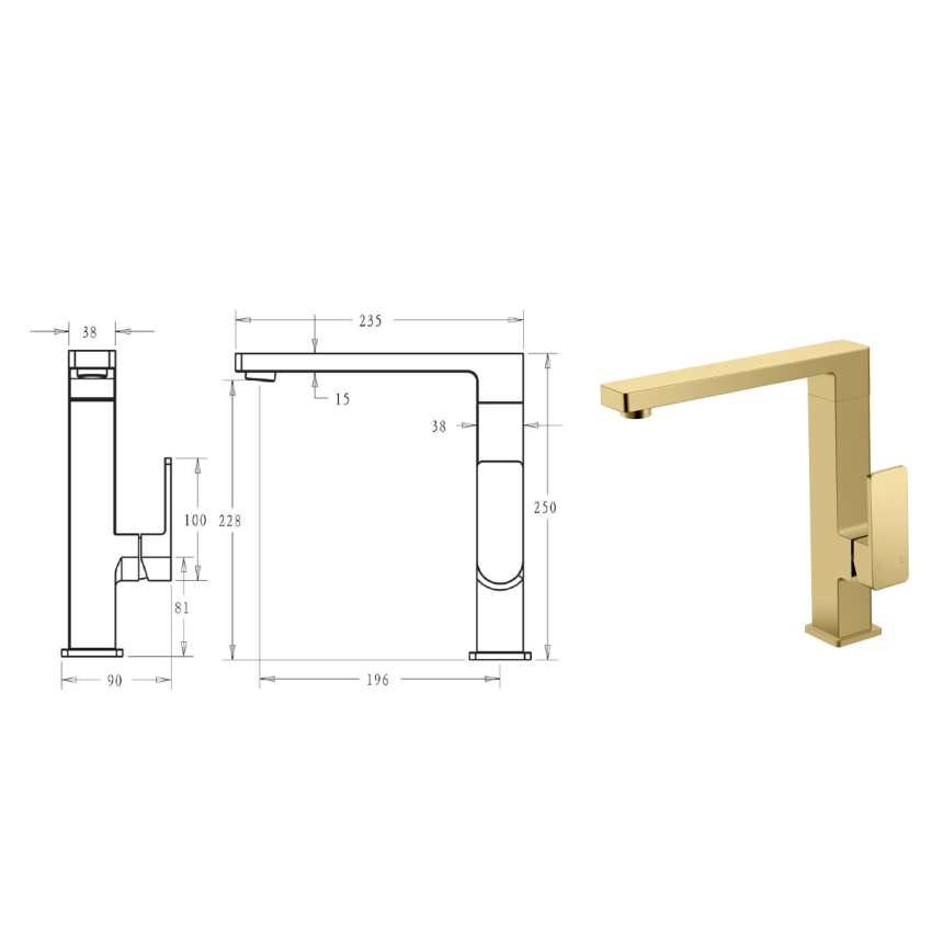 Ceram Sink Mixer Brushed Nickel