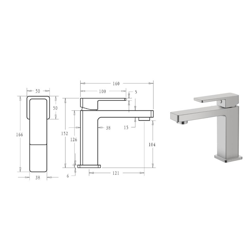 Ceram Basin Mixer Brushed Nickel