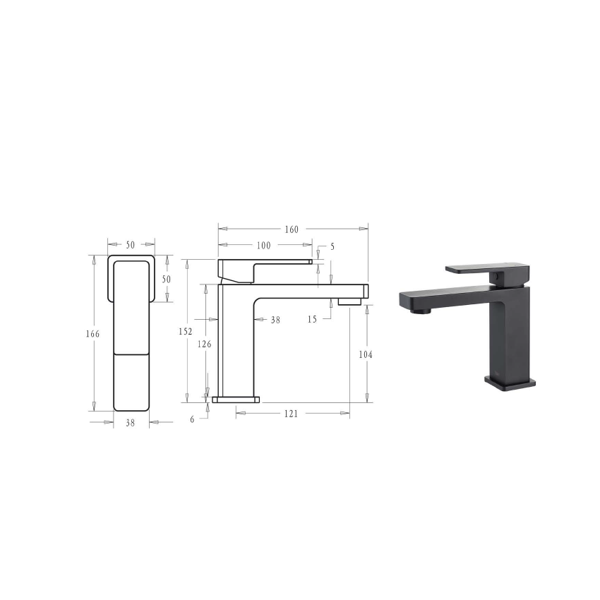 Ceram Basin Mixer Matt Black