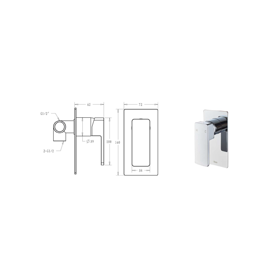 Ceram Wall Mixer Chrome