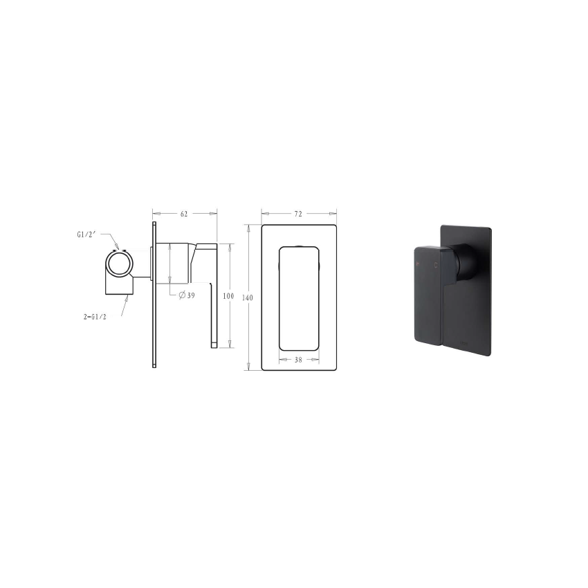 Ceram Wall Mixer Matt Black