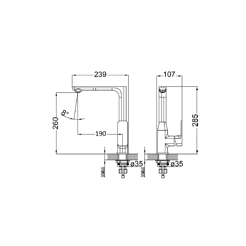 IKON-rose gold colour handle of HYB66-101 