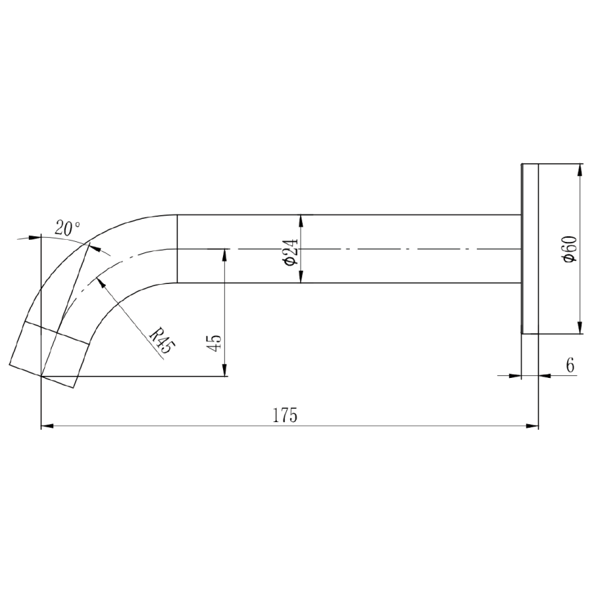 Soko Spout Chrome,60mm cover plate Chrome