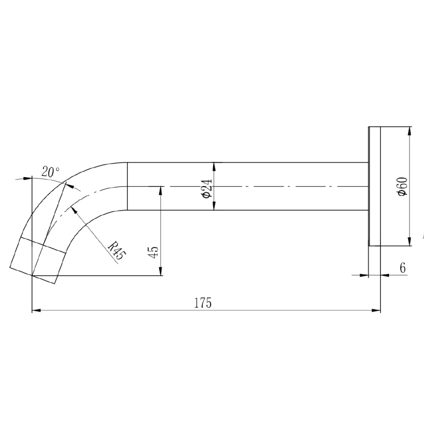 Soko Spout Brushed Gold,60mm cover plate
