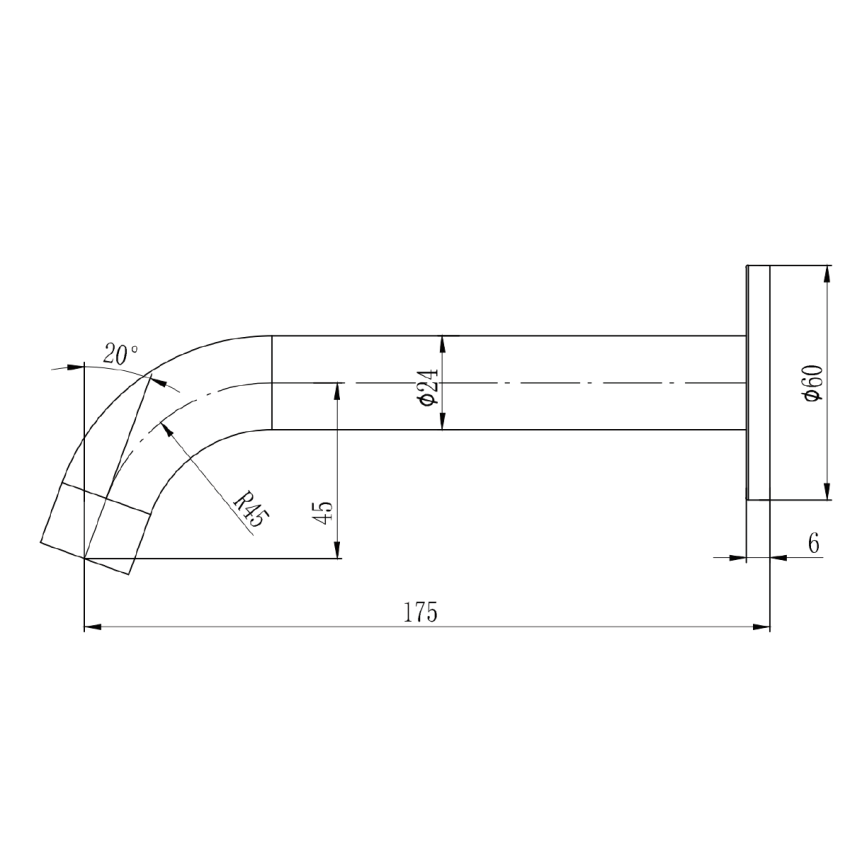 Soko Spout Matt Black,60mm cover plate