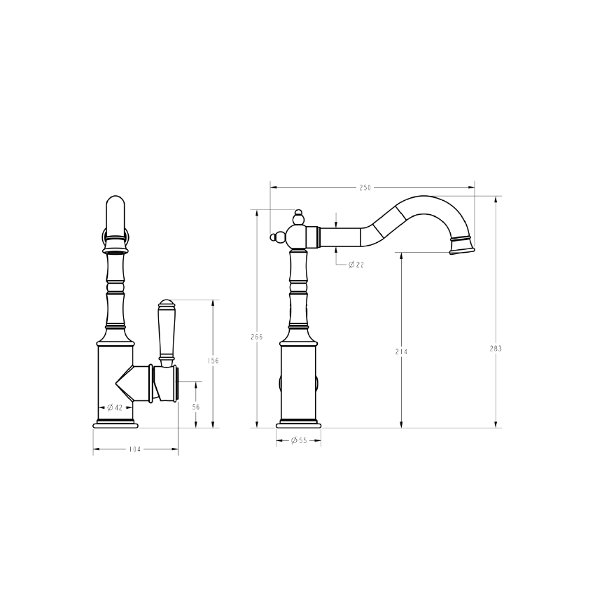 Clasico Sink Mixer in Brushed Nickel