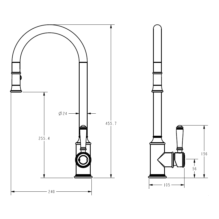 Clasico Pull-Out Sink Mixer Brushed Nickel