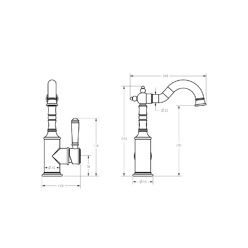 Clasico Basin Mixer in Brushed Gold