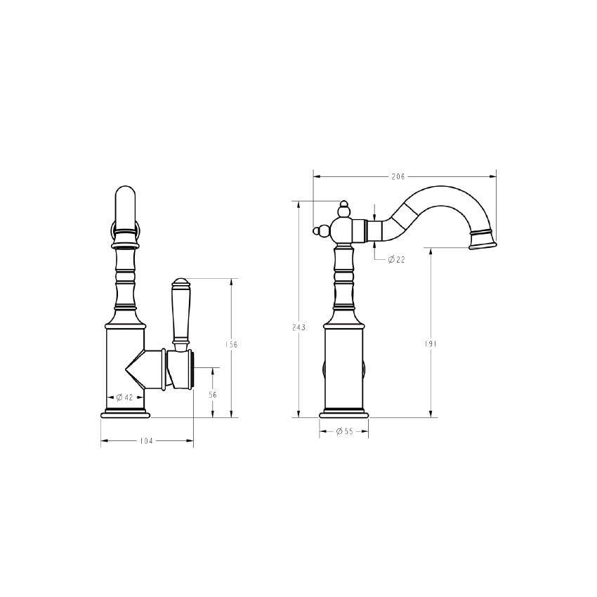 Clasico Basin Mixer in Brushed Nickel