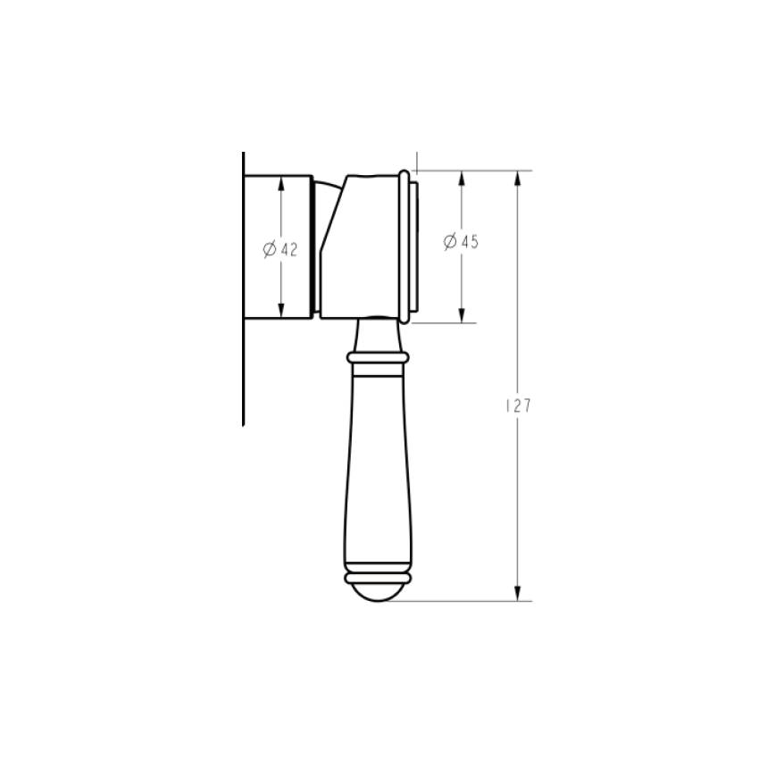 Clasico Ceramic Handle for Wall Mixer in Brushed Gold