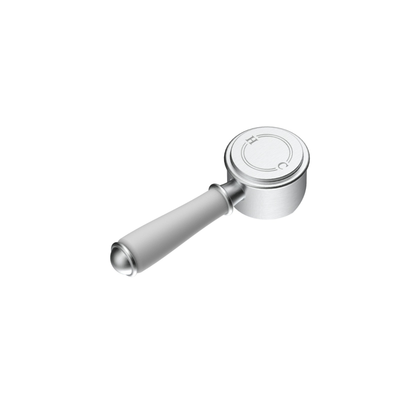 Clasico Ceramic Handle for Wall Mixer in Brushed Nickel