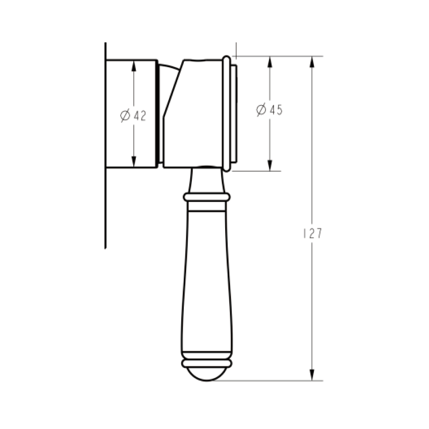 Clasico Ceramic Handle for Wall Mixer in Matt Black