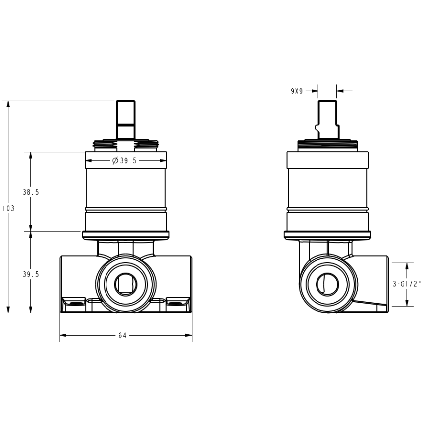 Clasico Wall Mixer Rough-In Body Material: Brass