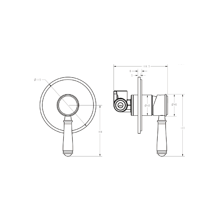 Clasico Wall Mixer Trim Kits Chrome