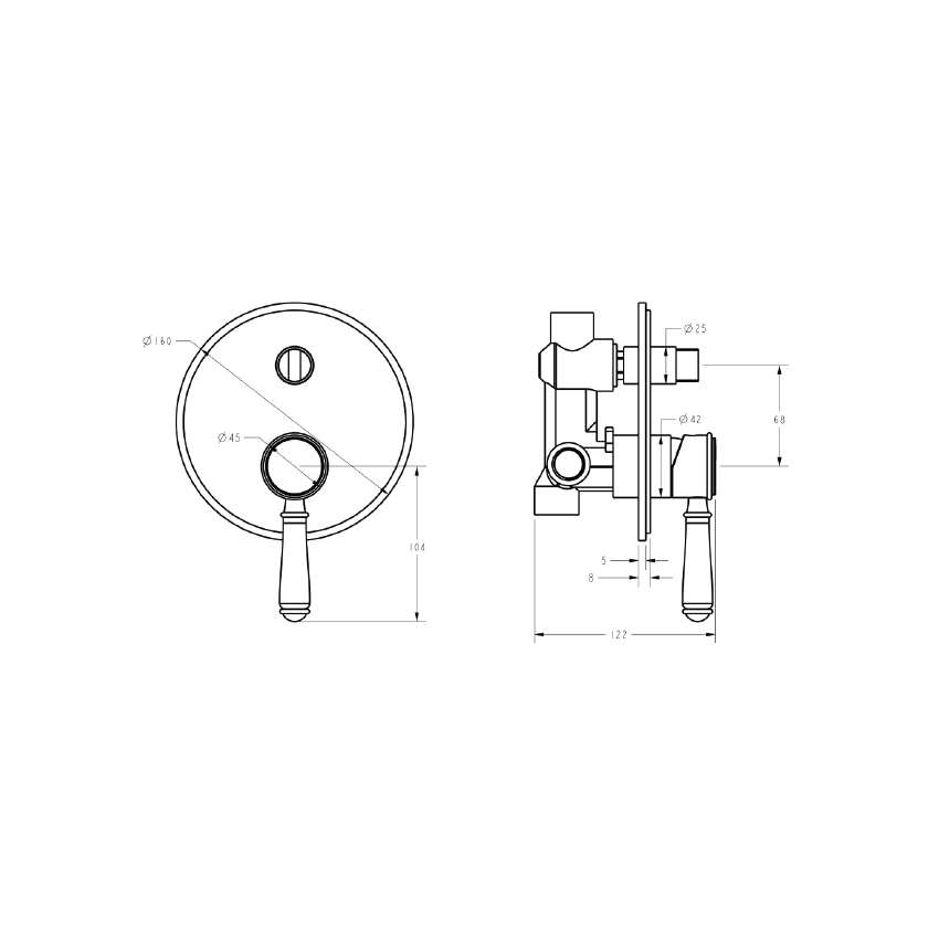 Clasico Wall Diverter Mixer Trim Kits Chrome
