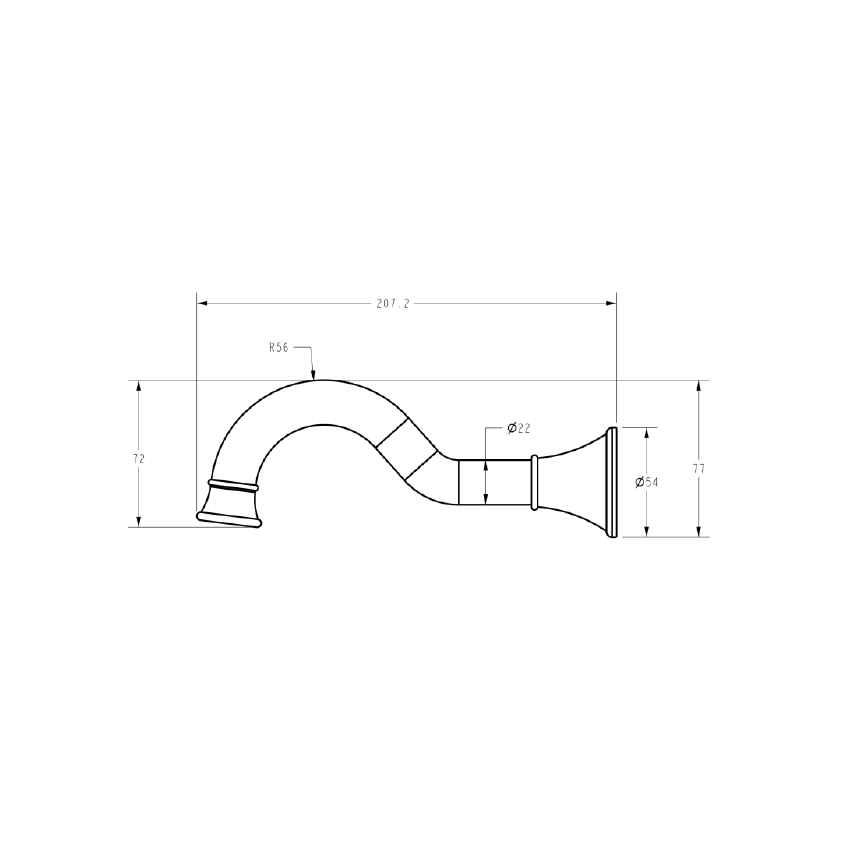 Clasico Spout in Matt Black