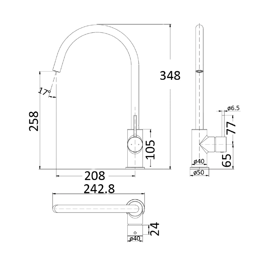 Hali Sink Mixer Brushed Nickel