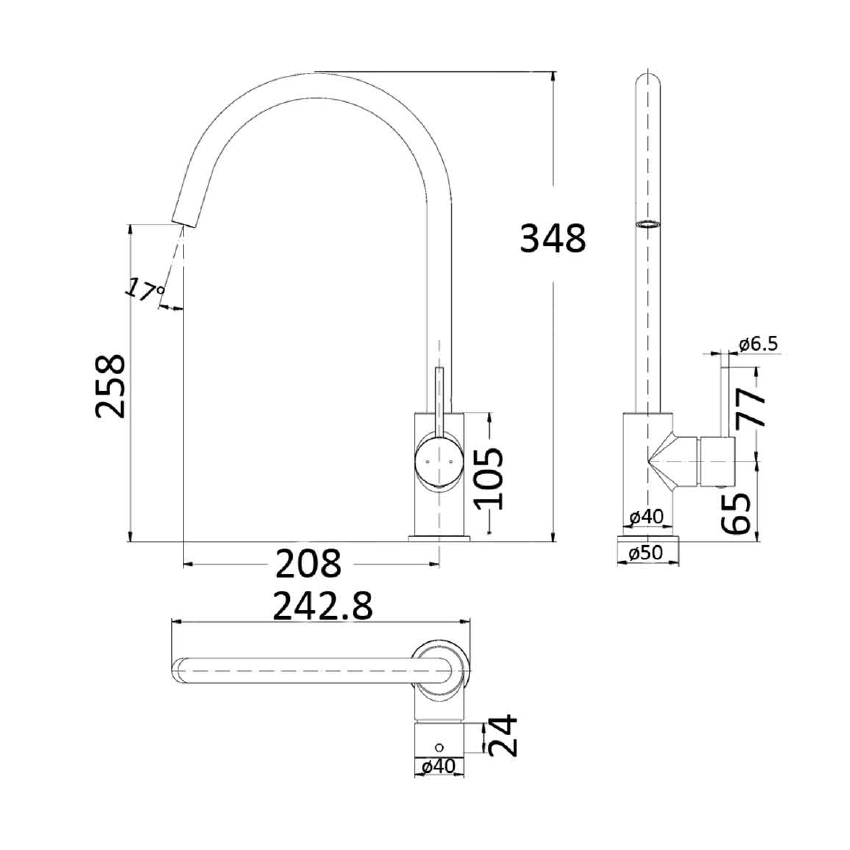 Hali Sink Mixer Gunmetal
