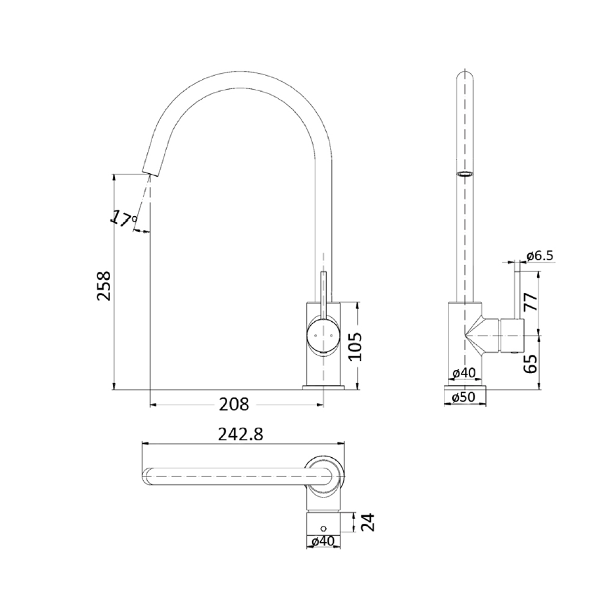 Hali Sink Mixer Matt Black