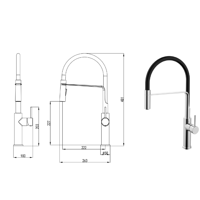 Hali Multifunction Sink Mixer Chrome