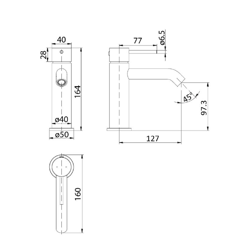 Hali Basin mixer Matt Black
