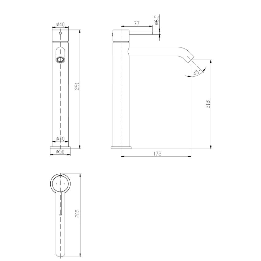 Hali High Rise Basin Mixer Chrome