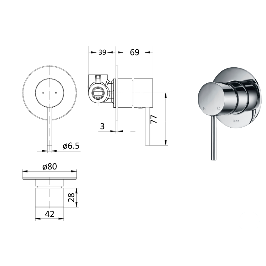 Hali Wall Mixer Chrome