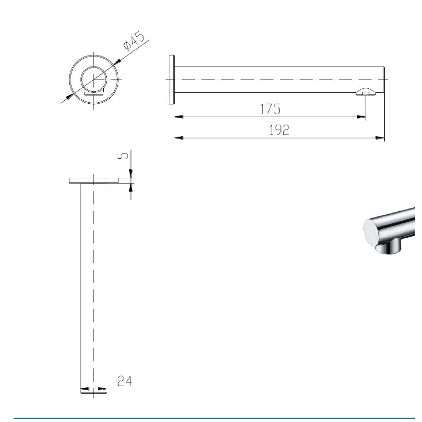 Hali Bath Spout Chrome