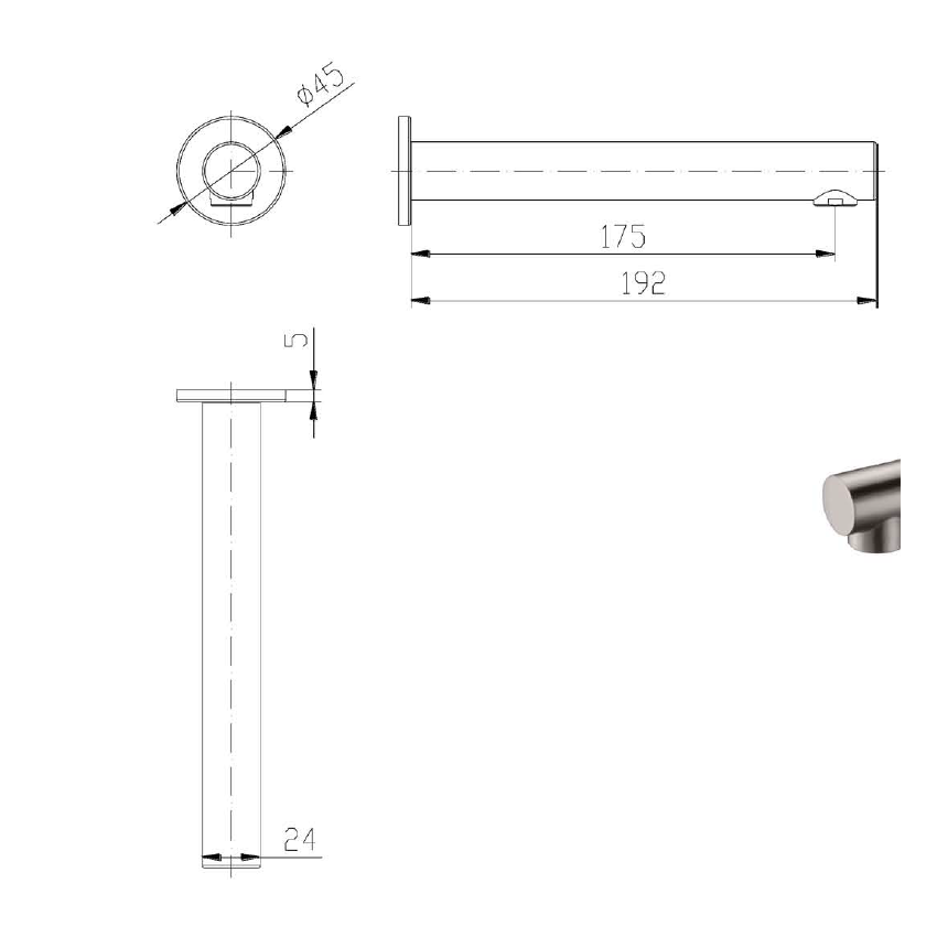 Hali Bath Spout Brushed Nickel