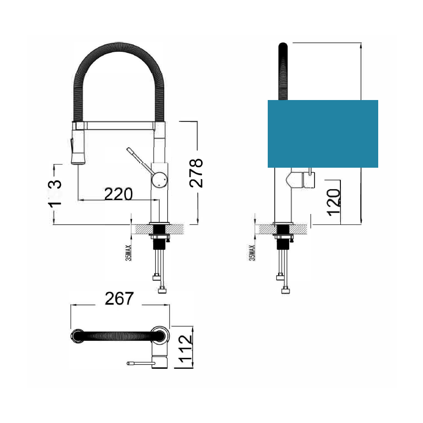 IKON-Scotia Sink Mixer  Brushed Nikel