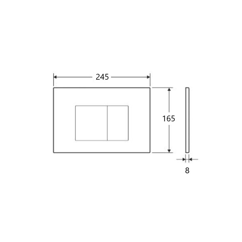 Access Plate Square Button Chrome