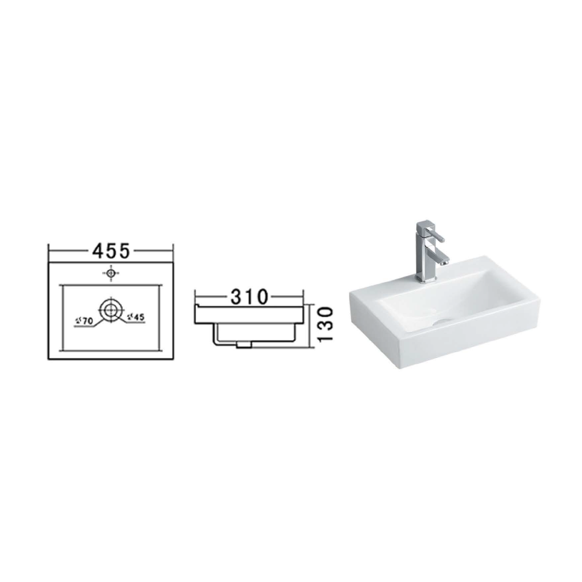 Eden Cabinet Basin 455x310x130 mm