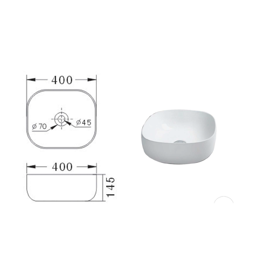 Cora Countertop Artbasin 400 x 400 x 150mm